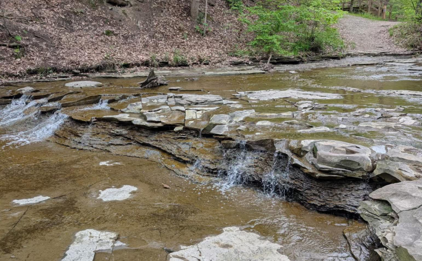 sitting naked by the creek